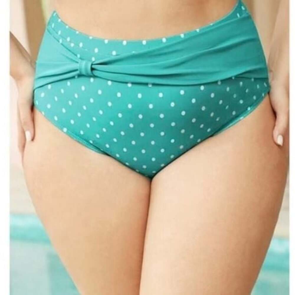 Plus Size 18 - 20  2x  BloomChic  Polka Dot Ruched Bikini Swim Swimsuit  Bottom